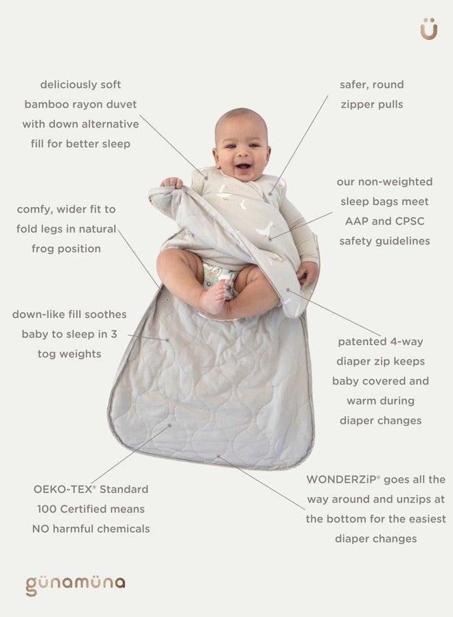 GUNAMUNA Sleep Sacks for Babies Toddlers and Newborns, Easy Changing Diaper Zipper, 0.5 TOG, Magnolia, 9-18 Months - Image 5